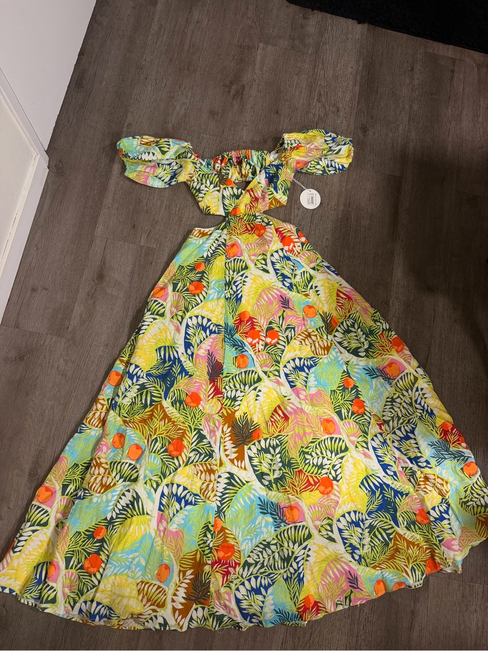 STAUD Multicolor Tropical Off-Shoulder Girls' Dress